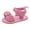 Pink, variant on WUANDIXFA Baby Girl Sandals Toddler Girls Shoes PU Leather Soft Rubber Sole Open Toe Summer Sandals With Flower Princess Flat Shoes (Pink, 4)