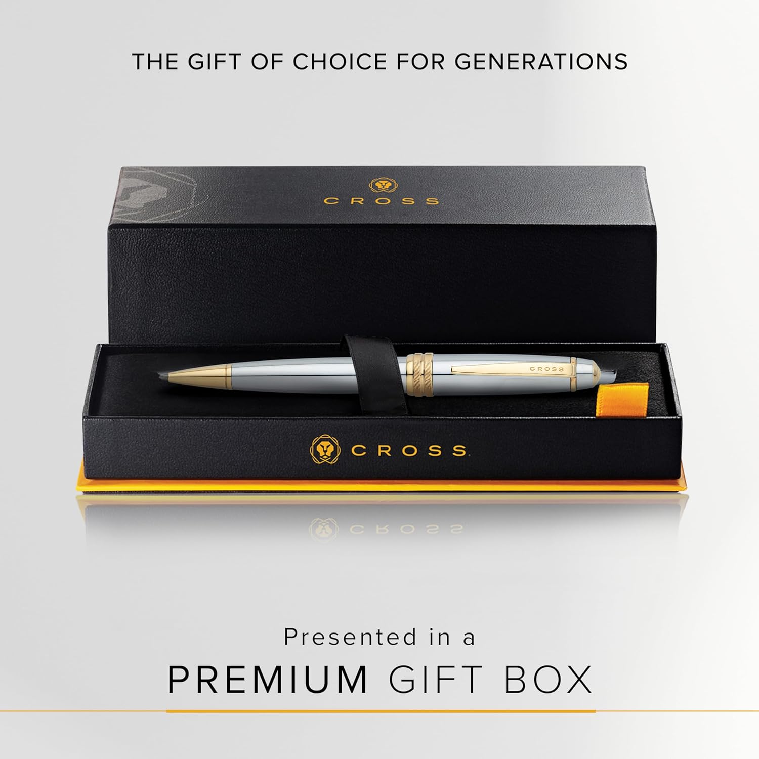 Cross Bailey Refillable Ballpoint Pen, Medium Ballpen, Includes Premium Gift Box - Medalist Chrome
