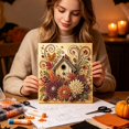 thumbnail image 5 of 12" Autumn Pearl Painting Kit,  Pearl Painting Crafts, DIY Fall Decor，A | Beginner-Friendly Craft, DIY Bead Painting, Harvest Pumpkin Designs, Thanksgiving Decor, Seasonal Home Display (With Frame), 5 of 5