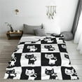 thumbnail image 5 of Black and White Checked Cat Blanket Throw Blanket Soft Fuzzy Travel Blanket for Bedroom Living Room Couch Office Car All Season Gift for Girls Boys Women Men 60"x50", 5 of 6