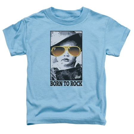 

Trevco Elvis Presley & Born to Rock Toddler Short Sleeve T-Shirt Carolina Blue - Small - 2 Toddler