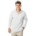 thumbnail image 1 of BlueGeneration Mens Long Sleeve Superblend Pique With Pocket - White Medium Solid, 1 of 1