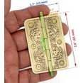 thumbnail image 2 of 4 PCs Embossed Brass Hinges - Decorative Flap Hinges with Flower Patterns for Wooden Chest Trunck Cabinet Cupboard, Plate Length 2.6" (65 mm), 2 of 7
