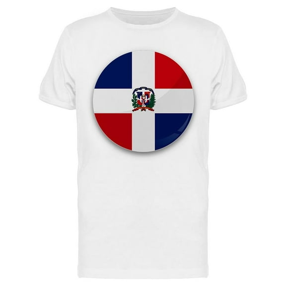 Round Emblem, Dominican Flag T-Shirt Men -Image by Shutterstock, Male Medium