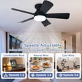 thumbnail image 2 of 35-Inch Low Profile Ceiling Fan with Light - Dimmable LED, 6-Speed and 3 CCT, Quiet DC Motor, Remote Control, 5 Black Blades for Indoor/Outdoor, 2 of 8