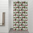 thumbnail image 2 of White Christmas Red Truck and Tree Pattern Shower Curtain 36"x72" ,Bathroom Decorative Shower Curtains Set with 12 Hooks,Modern Waterproof Washable Shower Curtain, 2 of 6