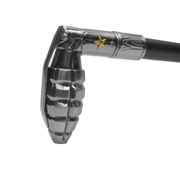Metal Grenade Style Handle Silver Walking Cane 2 Pc Steel Shaft Hiking Stick Men Women US Military Gift