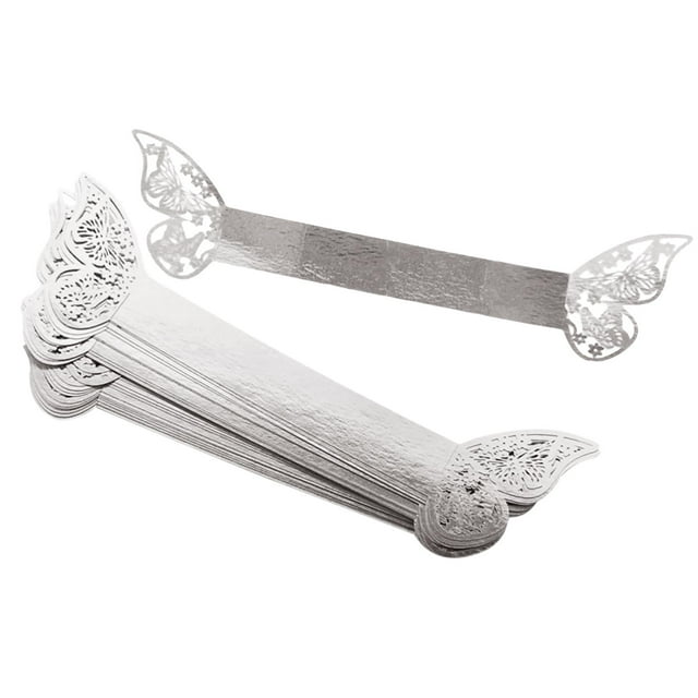 20 anillos de servilleta de mariposa para decoración, porta servilletas de mariposa, hebillas para servilletas Plata reflectante