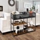 thumbnail image 4 of GETHFSA 4-Tier Console Table with Wire Basket, 39.5" Narrow Sofa Table Industrial Bookcase, Rustic Brown & Black Entryway Shelf w/Anti-Tipping Device for Living Room, Hallway, 4 of 10