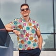 thumbnail image 3 of Kdxio Easter Egg Print Men's Short Sleeve Polo Shirt,Midweight Men's Shirt, 3 of 6