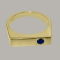 thumbnail image 5 of LBG British Made Solid 9k Yellow Gold Natural Sapphire Mens Band Ring - 33 size options - Size 10.25, 5 of 6