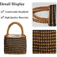 thumbnail image 4 of LHSHID Handwoven Tote Bag for Women Woven Drawstring Handbag Bohemian Clutch & Summer Beach Bag, 4 of 6