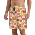 thumbnail image 2 of KLL Cute Colorful Pumpkins Men's Casual Summer Beach Shorts Hawaiian Shorts with Pockets-Large, 2 of 5