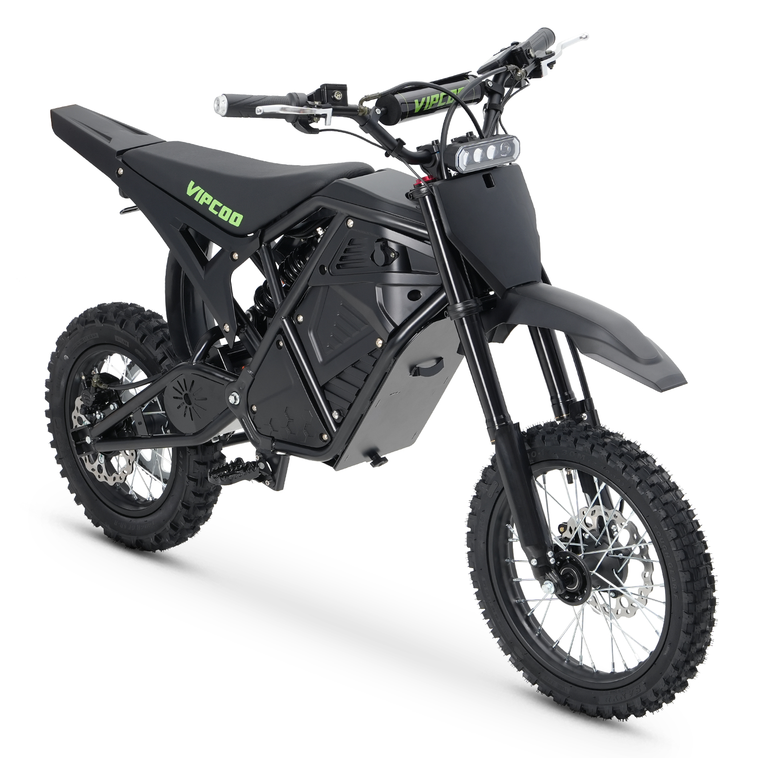 Vipcoo H3 4500W Peak Electric Dirt Bike for Adults, 40MPH High Power off Road Motorcycle with 48V 23Ah Battery and Hydraulic Suspension, Black