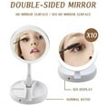 thumbnail image 5 of "Makeup Mirror with LED Light Up Mirror,10X Magnifying Round Make Up Mirror LED Lighted Illuminated Cosmetic Mirror Desk Free Standing Portable by PAKASEPT", 5 of 10