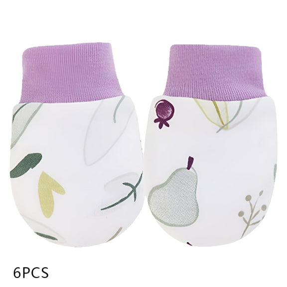 TELOLY 6Pcs Baby Mittens,Great for Sensitive Skin Baby Mittens Newborn,Scratch-Resistant Newborn Mittens No Scratch,Style1