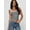 Gray, variant on Munlar Crop Tank Tops for Women Vest Camisole Breathable Black 2025 Solid Sleeveless Round Neck Slim Tshirts L