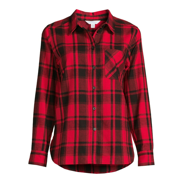 Time and Tru Women's Flannel Shirt, Sizes XS-3XL 