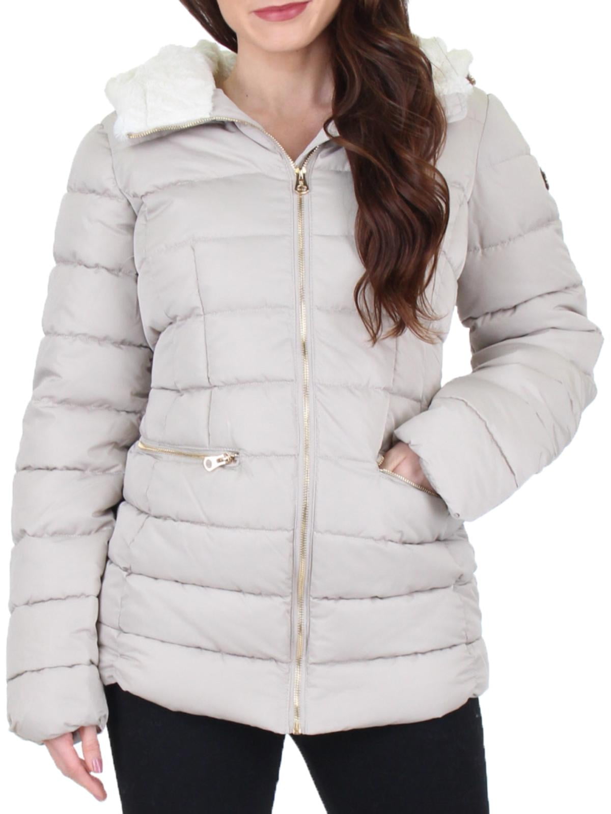 jessica simpson cozy faux fur lined hooded jacket