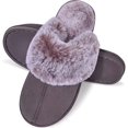thumbnail image 1 of ZHAOCHENG Zapatillas de casa para mujer esponjosas y cómodas de piel sintética de ante, transpirables, espuma viscoelástica, zapatos de casa cálidos, suela de goma antideslizante, 1 of 3