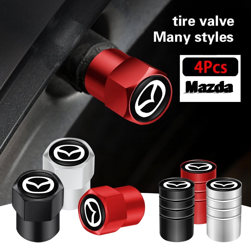 CNPILI CAT 4x Painted Aluminum Valve Stem Caps – Universal Fit For Mazda 3,6,9,CX-5,MX-5 Miata