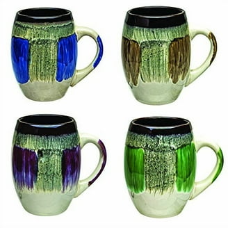 Mug Glazed Ceramic Coffee Mugs, Large Set of 4 Sturdy Gorgeous Kitchen  Decor 16 oz Cup Sets, Unique Modern Cafe Cups with Handle, Nice Oversized  Mug Gifts (Assorted Colors) - Walmart.com