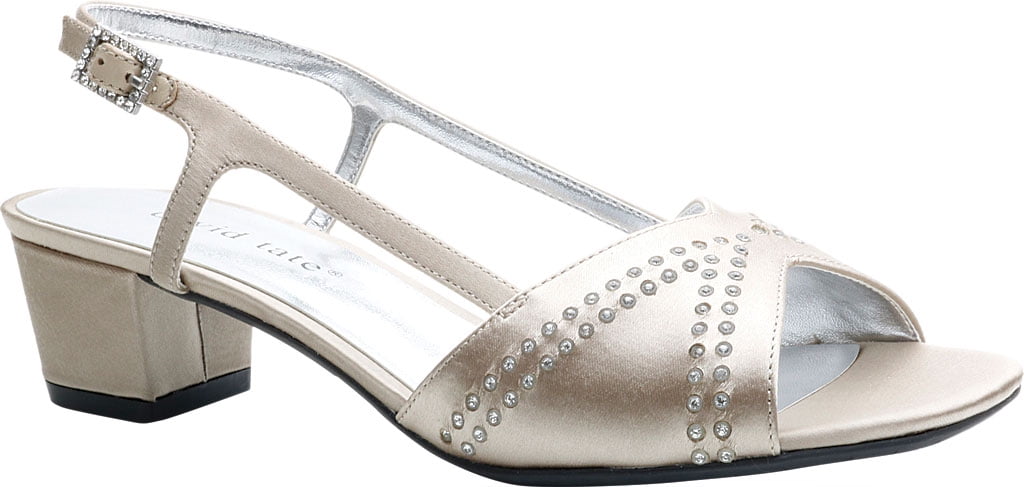 Women s David Tate Wish Heeled Sandal Champagne Satin 4 M