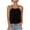 Black, variant on Tank Tops Comfortable Womens Pleated Tank Tops Spaghetti Strap Camisole Halter Tops Curved Hem Fashion 2026