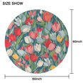 thumbnail image 6 of Pioneer Flower Floral Print Pattern Round Tablecloth 60"x60",Wrinkle Wipeable Table Cloth for Kitchen Dining Room Picnic Patio Party, 6 of 6