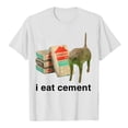 thumbnail image 1 of Hauts à Col Rond Imprimés en Anglais "I Eat Ciment" pour Femmes, Chemises Décontractées d'Été, Col en V, Manches Longues, Lot de Hauts à Col Roulé, 1 of 2