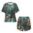 thumbnail image 4 of Lsque Baroque Floral Still Life Women's Short-Sleeved Pajama Set - 2 Piece Soft and Lightweight Sleepwear Set-4X-Large, 4 of 9