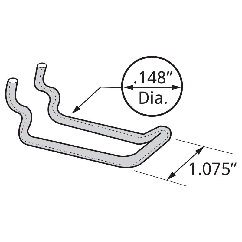 6" Metal Wire Loop Hook: 0.148" Diameter, 50-Pack