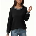 thumbnail image 4 of Wensltd Women's Long Sleeve Sweatshirt Casual Loose Tops Fall Women Tees, 4 of 5