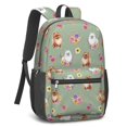 thumbnail image 2 of Pomeranian and Flowers 17" Waterproof Oxford School Backpacks for Teens, S-Shape Padded Straps, for School, Travel, Hiking, Camping, 2 of 5