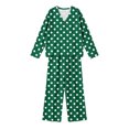 thumbnail image 5 of HAiming Plus Size 2 Piece Sets for Women Polka Dot Long Sleeve Tops Wide Leg Pants with Pockets Loose Lounge Sets, 5 of 6