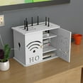 thumbnail image 4 of Router Storage Box, Cable Management, Organizer, Ventilated Signal Friendly, for Living Room Office, Wireless Modem Holder | White KTFgvq, 4 of 5