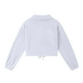 thumbnail image 3 of Women's Sweatsuits 2 Piece Outfits Lounge Sets Long Sleeve Zip-up Stand Collar Pullover and Baggy Sweatpants with Pockets White S, 3 of 4
