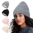 thumbnail image 3 of Autumn Winter Trendy Hats for Women New Satin Warm Knitted Hats for Men and Women Versatile Parent-Child Pullover Knitted Hats, 3 of 8