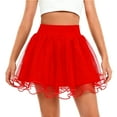 thumbnail image 2 of ATOGUTA Holiday Girls Skirts Layered Tulle Tutu Skirt Party Birthday Dance Princess Skirt Size 1T-14, Red, 2 of 3