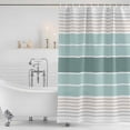 thumbnail image 4 of Teal Aqua Stripes Waterproof Fabric Shower Curtain,Modern Ombre Abstract Aesthetics Waterproof Fabric Shower Curtain for Bathroom Curtains Bathtubs Hotel Shower Curtains with 12 Hooks Standard 66x72, 4 of 8
