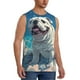 thumbnail image 2 of Fotbe Starry Sky Cloud Bulldog Men's Camiseta sin Mangas Estampada para Hombres, Playera Casual para Gimnasio, Entrenamiento, Playa-Small, 2 of 7