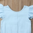 thumbnail image 4 of Sylvamorning Baby Girl Ruffled Flying Sleeve Bodysuit Solid Color Button Romper, 4 of 5