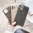 thumbnail image 2 of Luxury Solid Warm Cloth Fabric Case for iPhone 12 Mini 11 Pro X Xr XS Max Plush for iPhone 6 6S 7 8 Plus Thin Soft Back Cover, 2 of 4