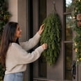 thumbnail image 6 of Christmas Teardrop Swag, Artificial Pine Door Decor, Full Pine Needle Shape Arranged in a Tapered Cascade for Home Displays, Synthetic Evergreen Branches for Seasonal Home Use, 6 of 6