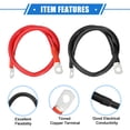 Unique Bargains 1 Pair 6 AWG Gauge 18" Battery Inverter Cables with 5/16" Ring Universal for Car Vehicle RV Black Red