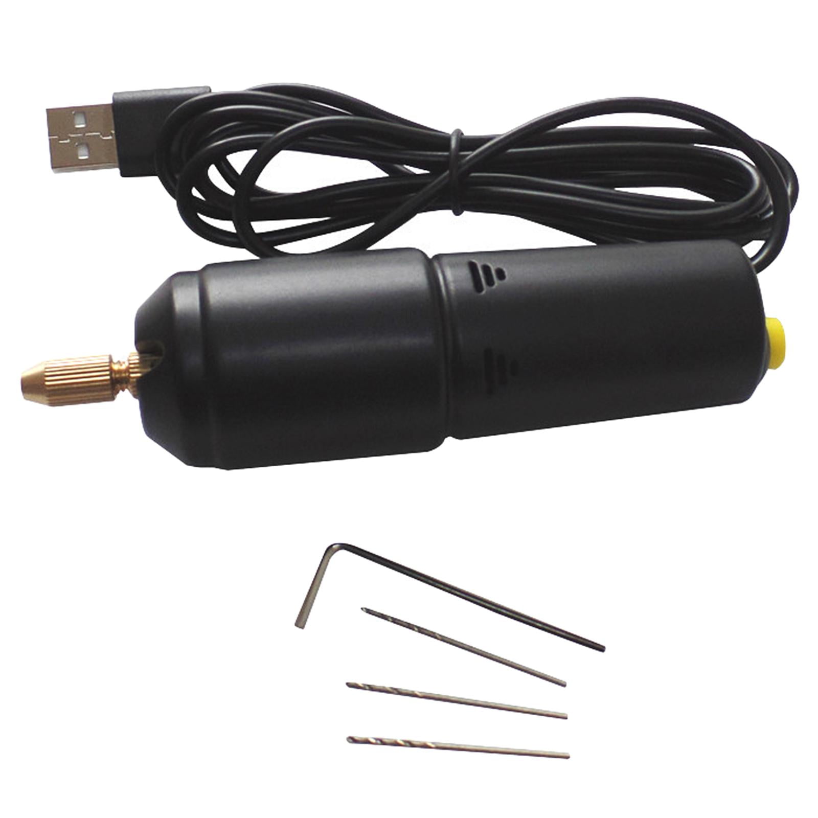 veasfak Micro Electric Aluminum Hand Portable Handheld Drill with 5pcs , 2A Power Supply