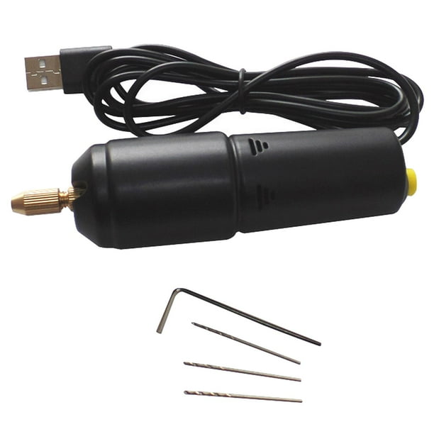 Mini taladro de mano eléctrico con brocas de 5 piezas, pequeño taladro micro USB de mano para joyería