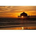 thumbnail image 2 of Johnson, George 18x13 Black Ornate Wood Framed with Double Matting Museum Art Print Titled - Sunset Under the Pier, 2 of 4