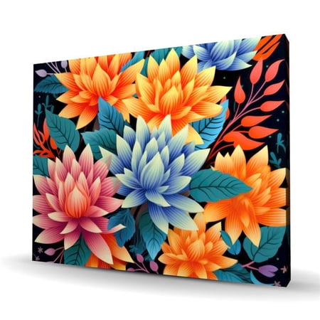 Pictorem C1RC4860R38S58 48 x 60 in. Color Bouquet - Turquoise Print Canvas Wall Art for Home Decor
