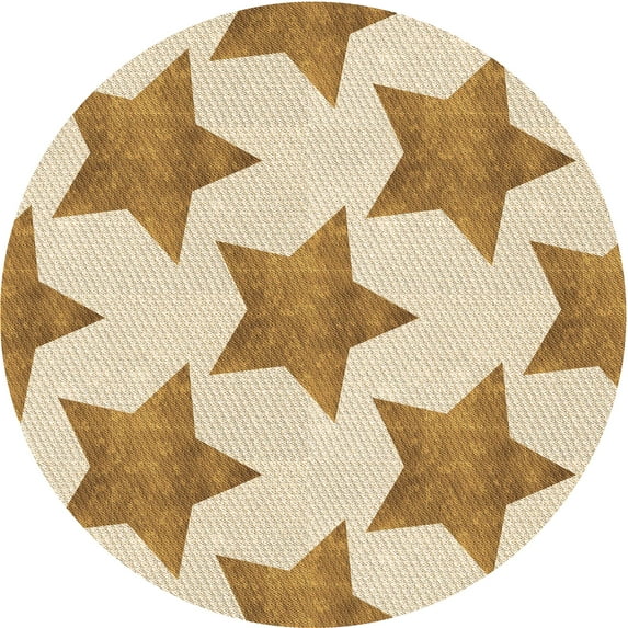 Ahgly Company Machine Washable Indoor Square Transitional Golden Blonde Gold Area Rugs, 3' Square